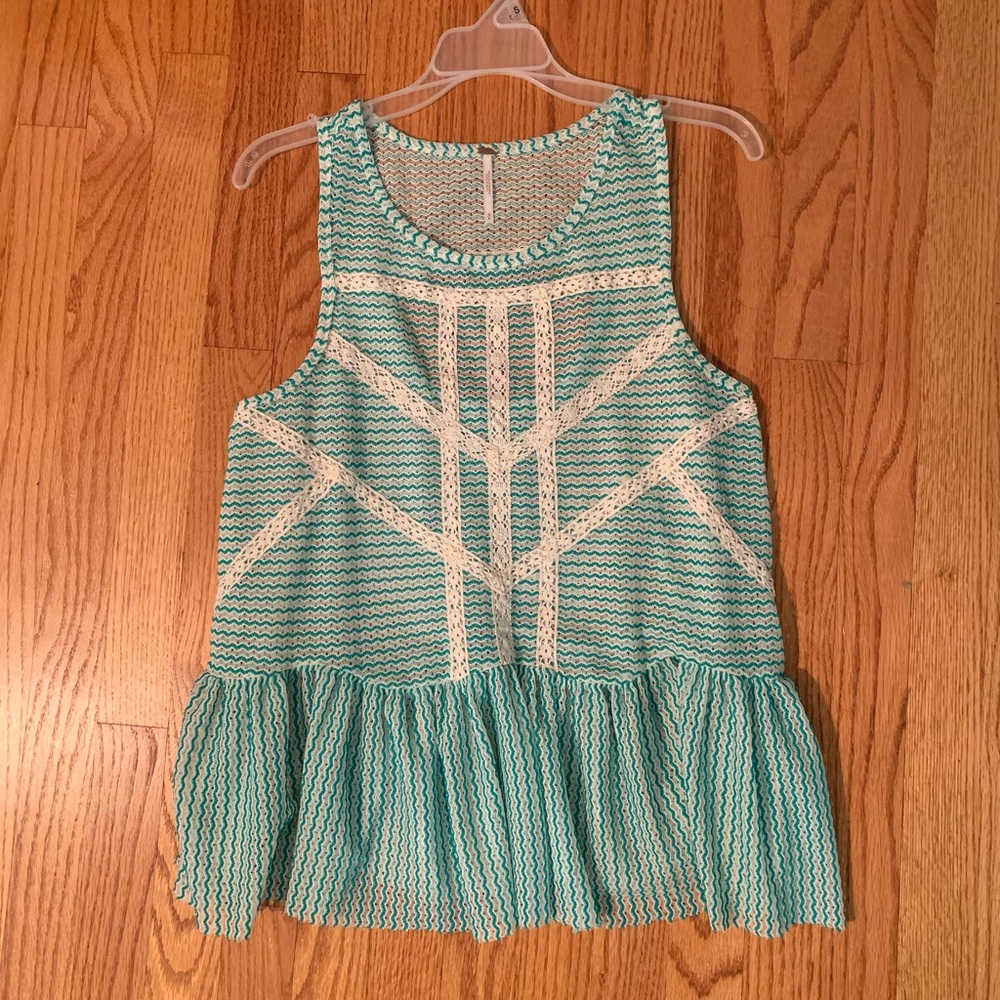 Free People lace and ruffle tank
